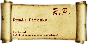 Román Piroska névjegykártya